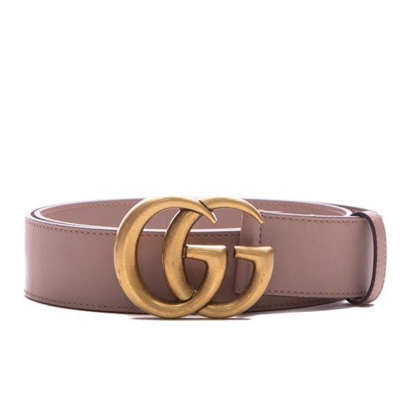 GUCCI Marmont GG Wide Leather Belt 36/90 Color: Dusty pink - Picture 1 of 13
